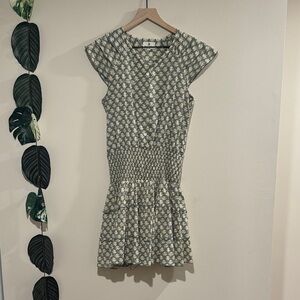 Perry Walker Collective Green Mini Dress Size Small 1- Sage Tiered